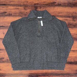 Madewell Glenbrook Half-Zip Gray Merino Wool Comfort Pullover Sweater Women’s XL